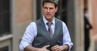 Tom Cruise dalam proses syuting film Mission Impossible 7 pada 0ctober 2020