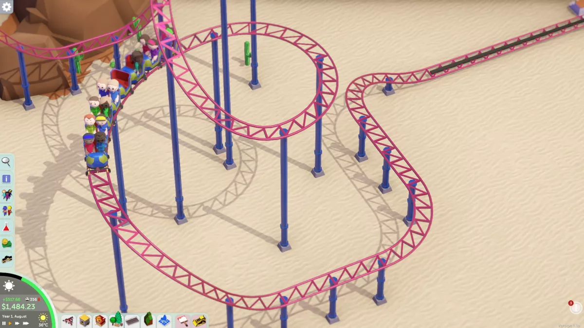 Parkitect Theme Park Builder Simple Coaster to Difficult Coaster Builder